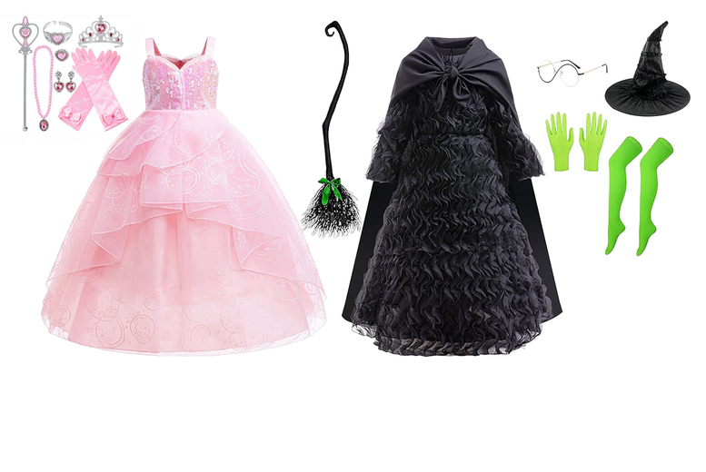 Magical Wicked Elphaba and Glinda  Costumes with Accessories | Wowcher