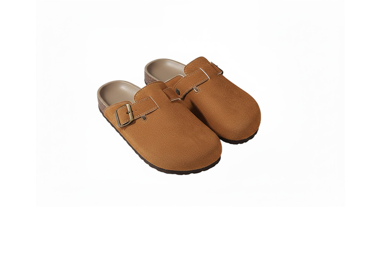 Unisex Camel Birkenstock  Mules: Lux Suede, Adjustable Buckle & Ergonomic Support – 3 Sizes & 2 Colours | Wowcher