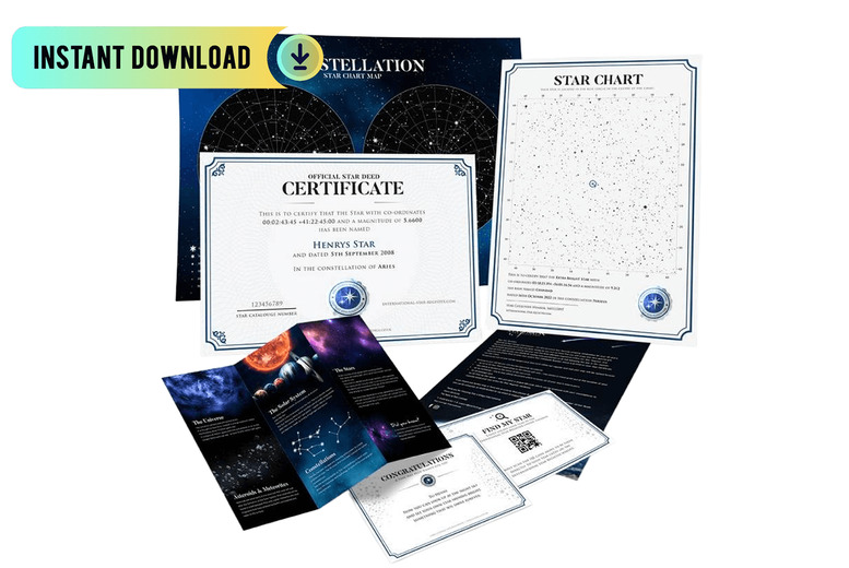 Personalised Name a Star Digital Gift Set with Certificate & Chart | Wowcher