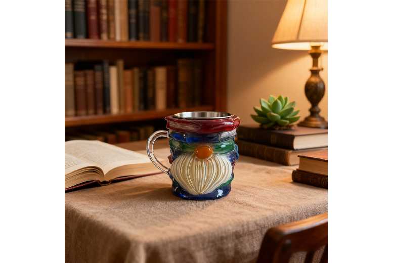 Christmas Gnome Book Mug – Novelty 3D Stacked Books Coffee Cup Gift for Book Lovers | Wowcher
