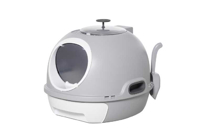 PRICE DROP! PawHut Enclosed Cat Litter Box with Scoop & Drawer – Space-Saving, Easy-Clean Plastic, For Small Cats (Grey) | Wowcher