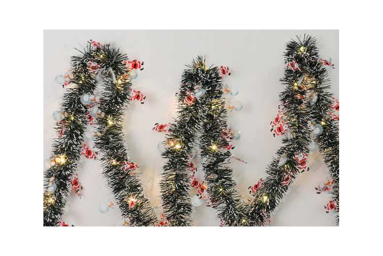5M Pre-Lit Luxury Christmas LED Garland – Artificial, Warm White Lights, Flexible Decoration | Wowcher