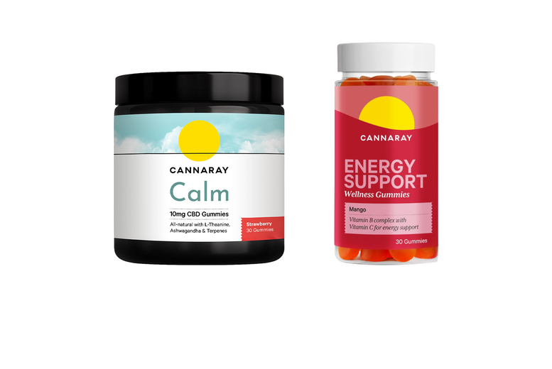 Cannaray Calm CBD and Energy Vitamin Gummies Bundle for Daily Wellness | Wowcher