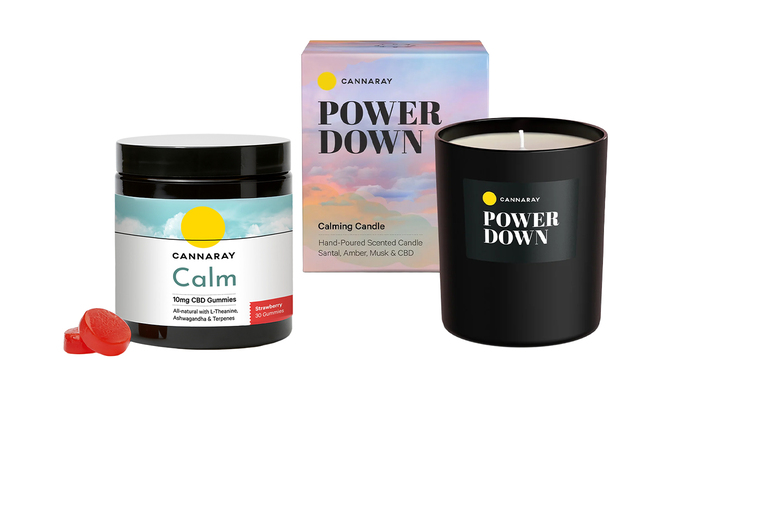 Cannaray Calming Candle with CBD Gummies – Relax & Unwind Bundle | Wowcher