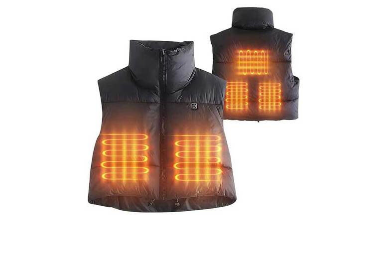 Black Women’s USB Heated Gilet Jacket with 5 Warmth Zones | Wowcher
