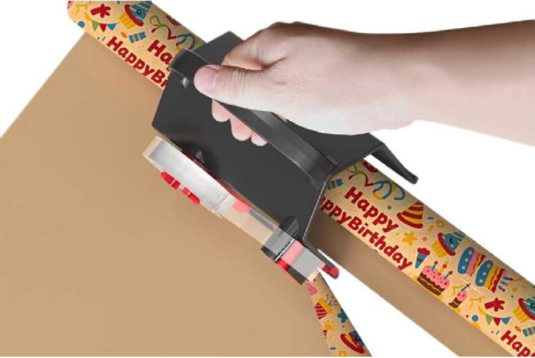 2pcs 2-in-1 Christmas Gift Wrap Cutter & Tape Dispenser Set – Festive Wrapping Tool for Families & Small Shops | Wowcher