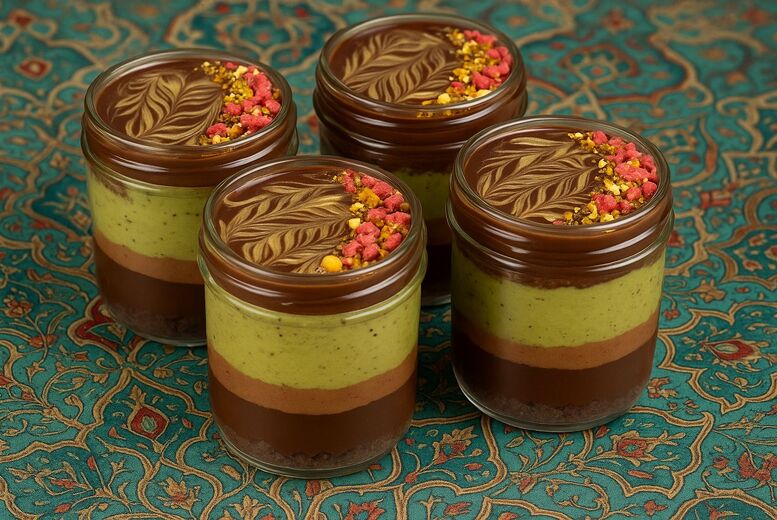 Luxurious Dubai Chocolate Cake Jar – Elegant Dessert Gift Set | Wowcher