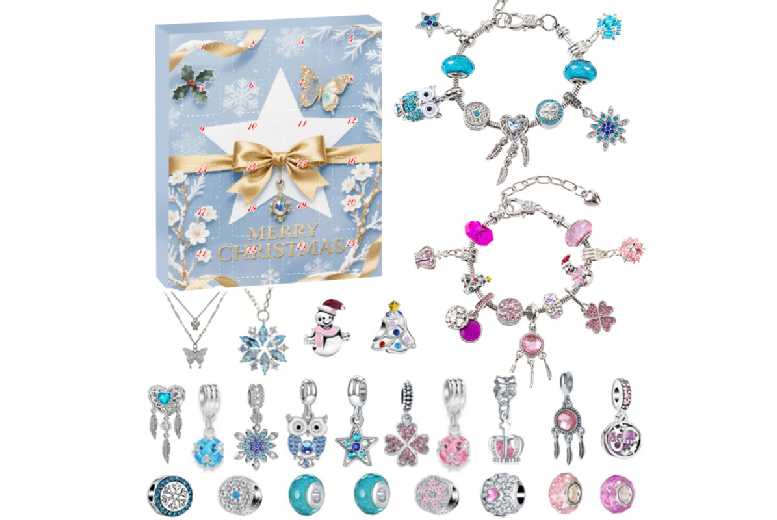 Christmas Jewellery Advent Calendar – 24 Charm Bracelet Surprises for Festive Fun | Wowcher