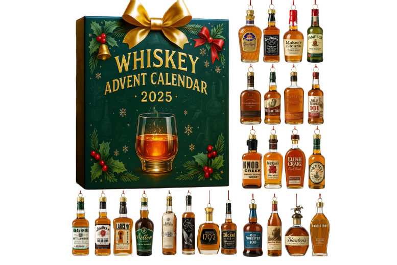 Beer & Whiskey Ornament Advent Calendar – 24 Festive Surprises for Adults | Wowcher