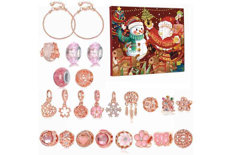 Kids Rose Gold Jewellery Advent Calendar – 24 Christmas Surprises | Wowcher