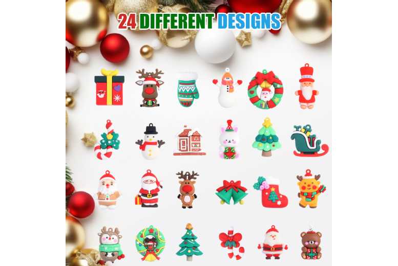 Christmas Toy Advent Calendar Blind Box – 24 Surprise 3D Figure Charms for Kids & Family | Wowcher