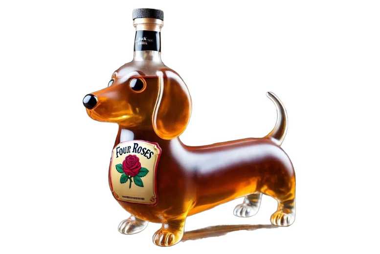 Glass Dachshund Decorative Wine Bottle Decanter – Handcrafted Bar Art, Borosilicate Glass, 5 Styles | Wowcher