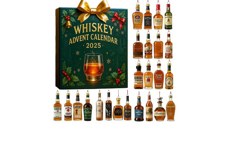 Whiskey Acrylic Bottle Bauble Advent Calendar Set | Wowcher Whiskey Acrylic Bottle Bauble Advent Calendar Set | Wowcher