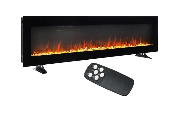 100 Inch Electric Fireplace with 12 Flame Colours & Remote | Wowcher