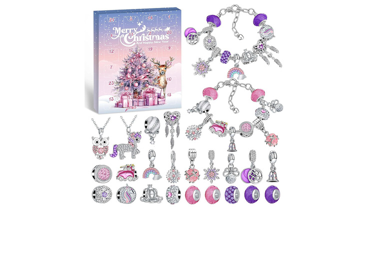 24-Day Christmas Charm Bracelet Kit with Festive Beads | Wowcher 24-Day Christmas Charm Bracelet Kit with Festive Beads | Wowcher