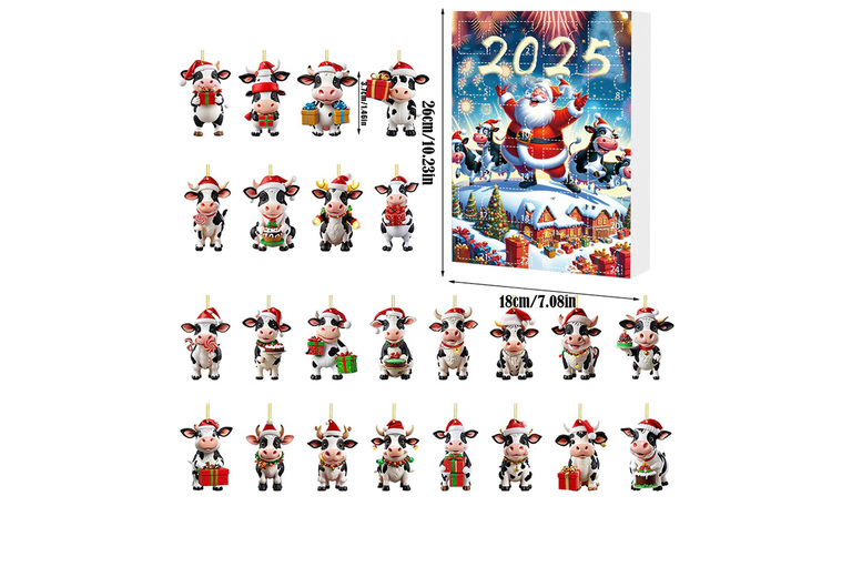 2025 Kids Toy Advent Calendar – Christmas Cow Blind Box, 24 Surprises, Family Fun | Wowcher