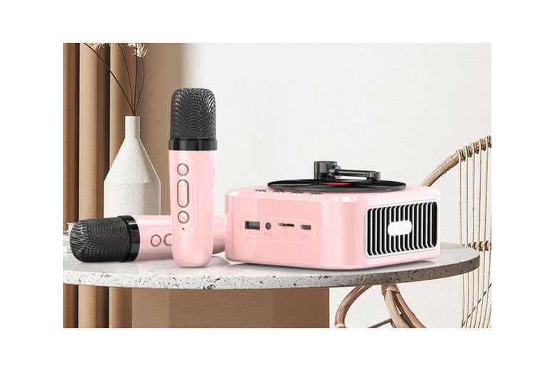 Portable Wireless Bluetooth Speaker with Two Microphones – Retro HiFi Stereo Sound | Wowcher
