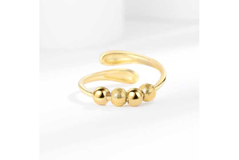 2Pcs Adjustable Copper Spinner Rings for Anxiety Relief – Silver Finish, Stress Fidget Band Set | Wowcher