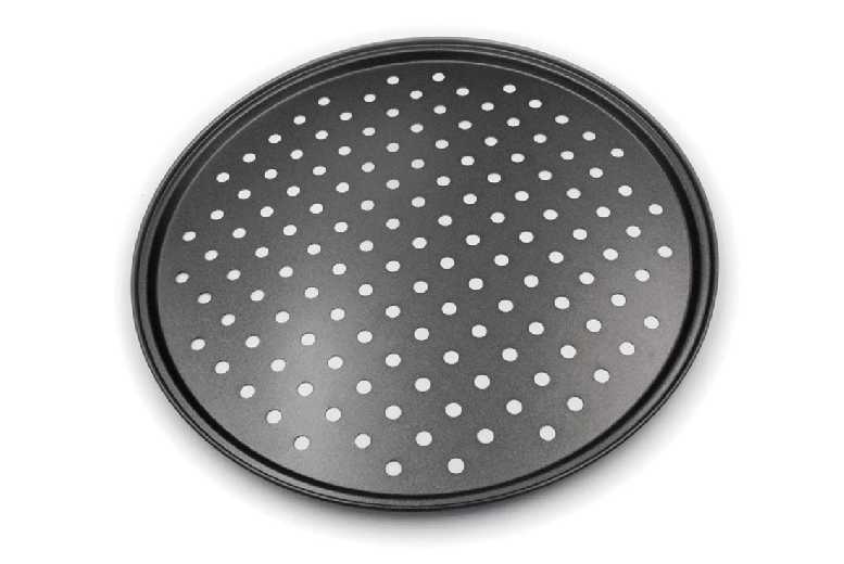 Non-Stick Carbon Steel Pizza Pan with Perforated Holes – Durable Oven Bakeware Tray | Wowcher