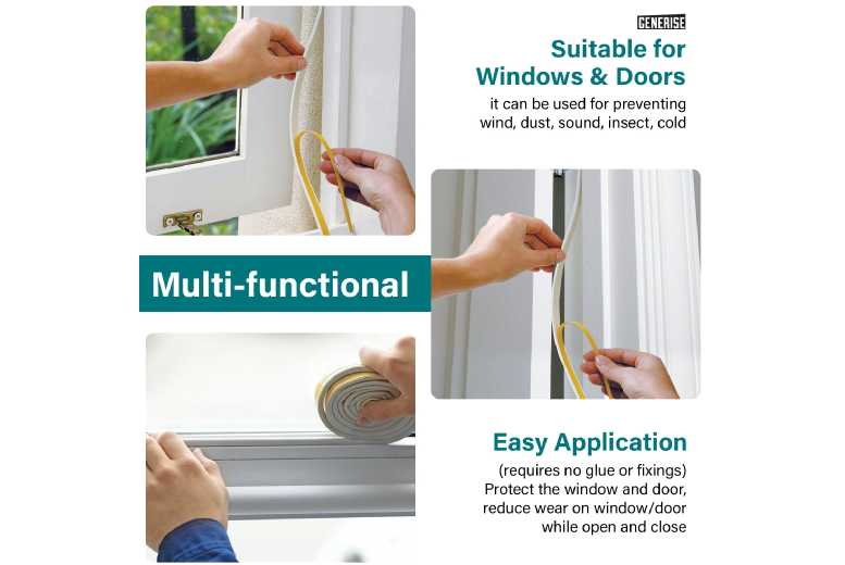 Draft Excluder Strips 10m – Self-Adhesive Weatherproof Foam Tape for Doors & Windows | Wowcher