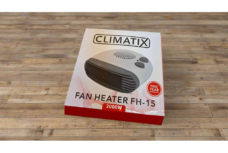 2-in-1 Compact Fan Heater - 1000W & 2000W Heat Settings, Thermostat, Overheat Protection | Wowcher