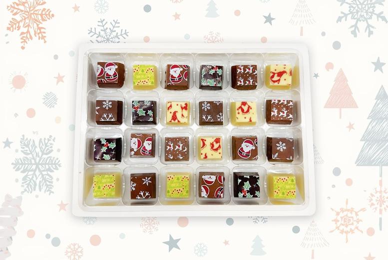 Luxury Christmas Chocolate Advent Calendar with Milk, Dark & White Chocolate | Wowcher