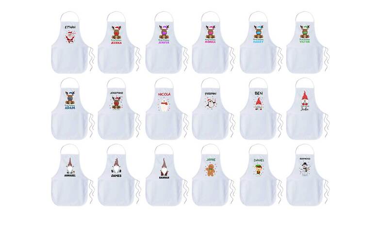 Children’s Personalised Christmas Apron – Festive Designs, Custom Name Gift | Wowcher