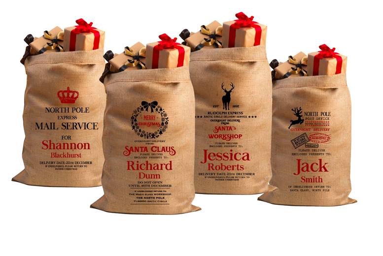Personalised Hessian Christmas Santa Sack – Multiple Designs! | Wowcher
