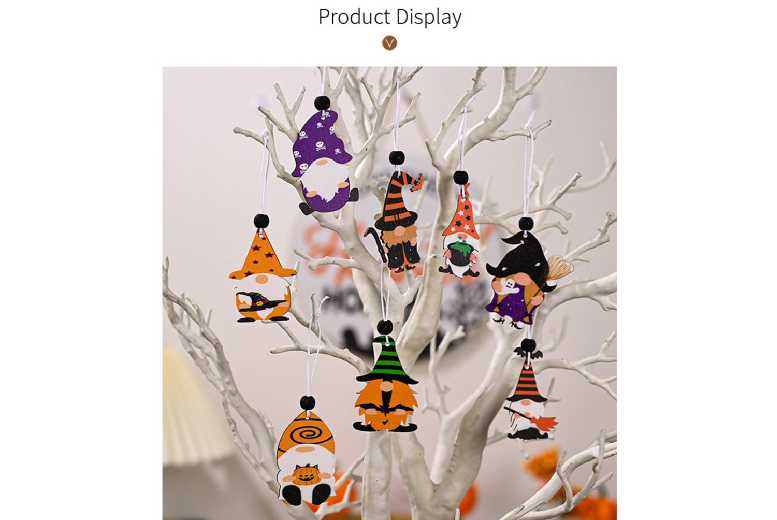 4-Grid Halloween Rudolf Wooden Wall Art – Handcrafted Natural Wood Home Decor, 14cm x 14cm | Wowcher