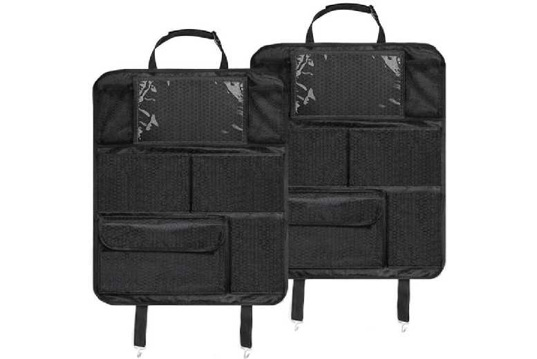 Car Seat Back Storage Bag – Oxford Cloth Multi-Compartment Travel Organiser | Wowcher