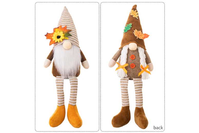 Harvest Festival Rudolph Decorative Gnome Figure Combo Pack – Fabric Hanging Ornament, 40cm | Wowcher