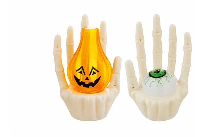 Halloween Ghost Hand Pumpkin LED Lantern – PVC Mood Lighting Home Decor Prop – 10.5cm | Wowcher