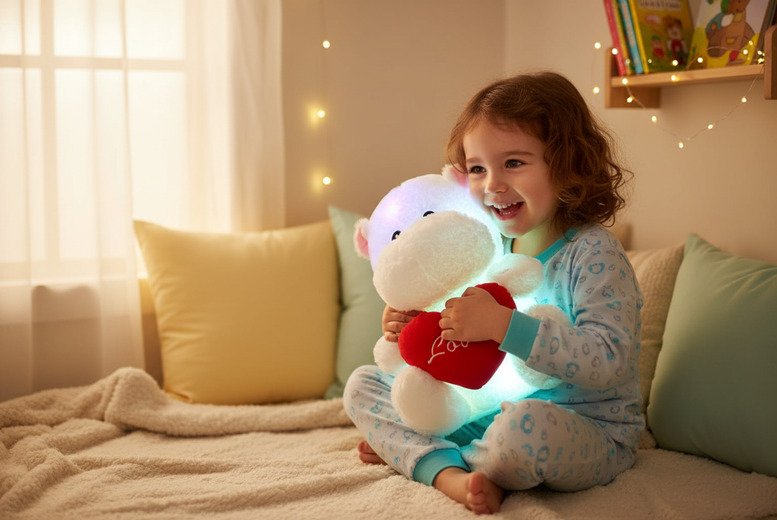 Glowing Plush LED Cushion – Soft Light-Up Animal Pillow, PP Cotton, Multi-Style | Wowcher