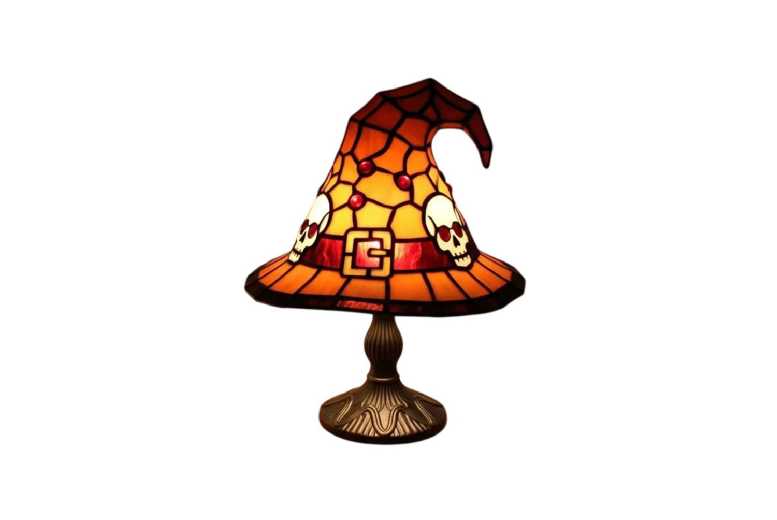 Witch Hat Table Lamp – Halloween Resin Tabletop Decor | Wowcher