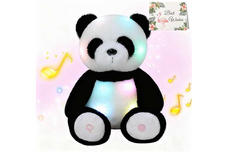 Musical Glowing Panda Interactive Plush Toy – Educational, Soothing, Ages 1+, Soft Night Light | Wowcher