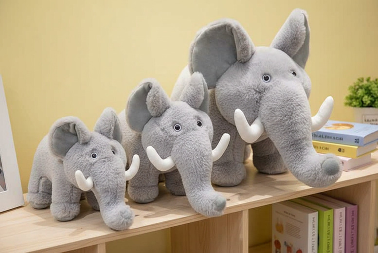 Realistic Elephant Plush Toy – Soft Comfort Cuddle Buddy for Kids (Ages 3+, Eco-Friendly, Imaginative Play) | Wowcher
