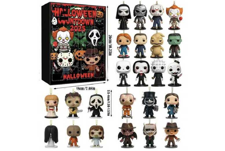 2025 Horror Movie Character Advent Calendar – 24-Day PVC Collectible Home Decor | Wowcher