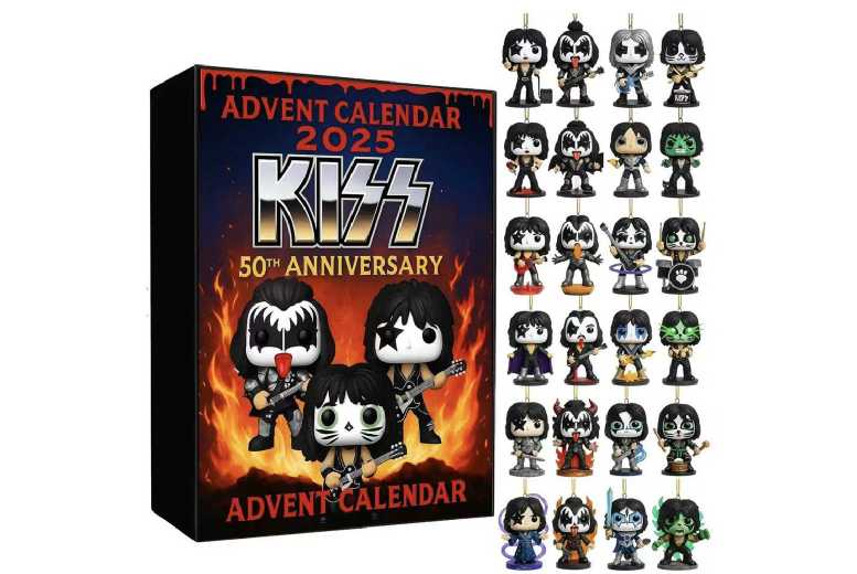 KISS Band 2025 Advent Calendar – 24-Day Black Acrylic Collectible for Music Fans | Wowcher
