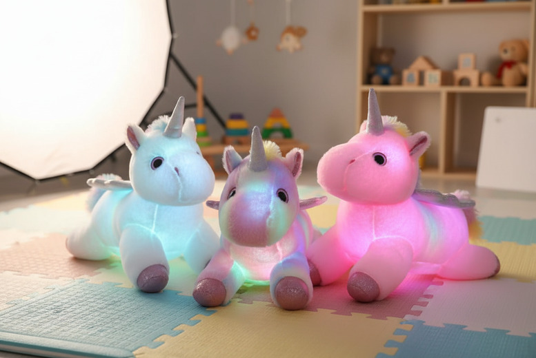 Light-Up Unicorn Plush Pillow – Interactive LED Toy for Girls (Ages 3+) | Wowcher