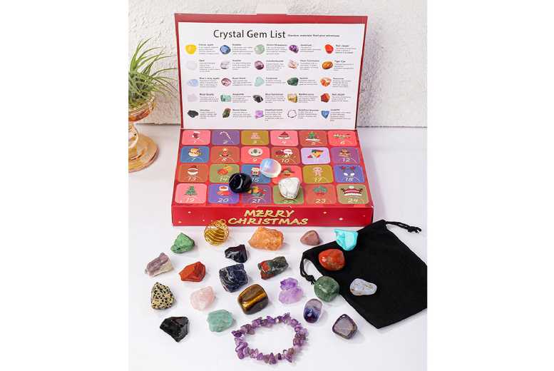 Christmas Crystal Advent Calendar Blind Box – 24-Day Red Mix Surprise for Kids & Adults | Wowcher