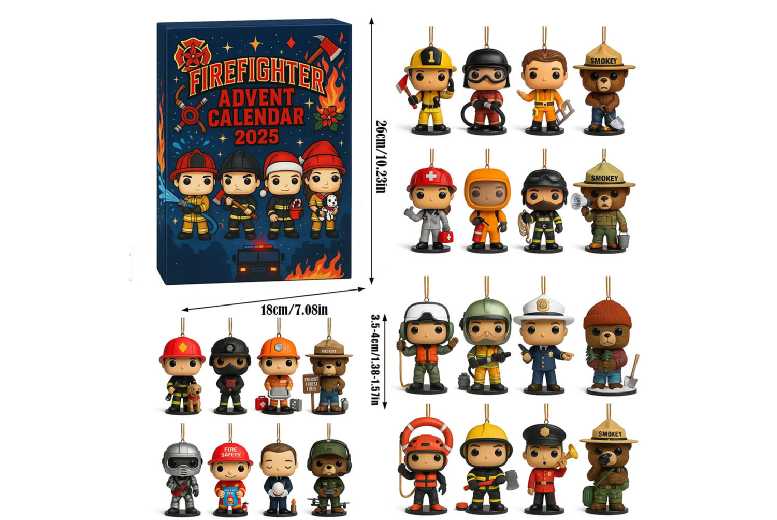 Firefighter Kids Toy Advent Calendar 2025 – 24 Acrylic Surprises | Wowcher