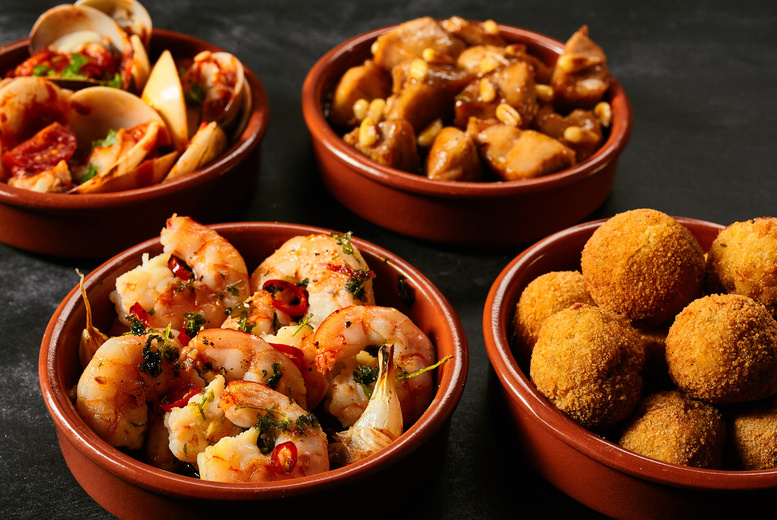 Five Tapas to Share with Glass of Wine for 2 at Cubatas, Glasgow – Upgrade for 4 People | Wowcher