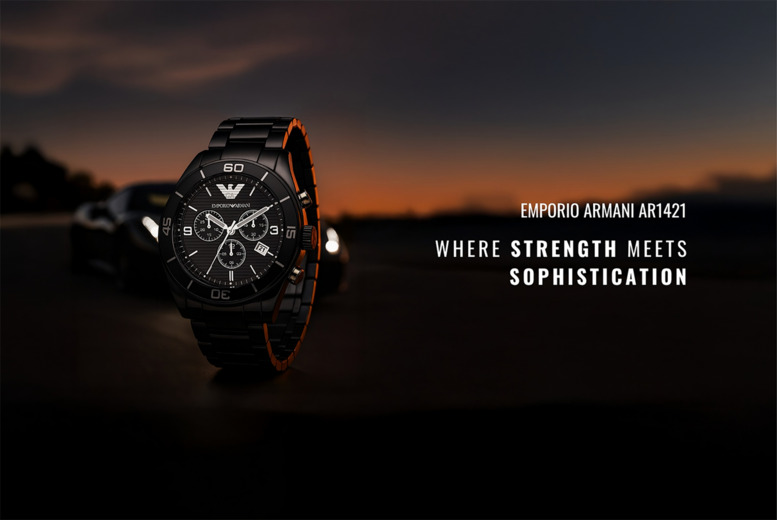 Emporio Armani AR1421 Black Ceramic Men's Chronograph Watch Wowcher