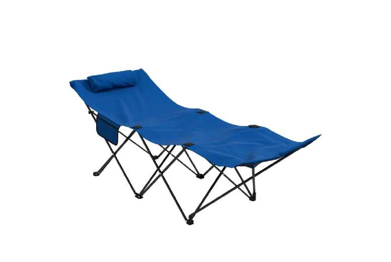 Outsunny Portable Folding Camping Bed with Headrest – Steel Frame, Oxford Fabric, 120kg Capacity, Blue | Wowcher Outsunny Portable Folding Camping Bed with Headrest – Steel Frame, Oxford Fabric, 120kg Capacity, Blue | Wowcher