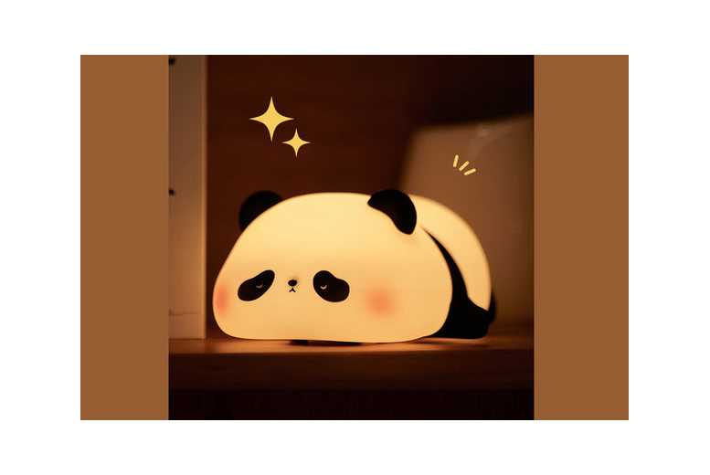 Panda Shaped LED Table Night Light – Dimmable, Touch Sensor, Soft Silicone | Wowcher