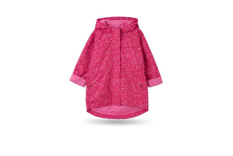 Kids’ Lightweight Waterproof Parka with Jersey Lining – 7 Sizes, Bright Pink Print | Wowcher