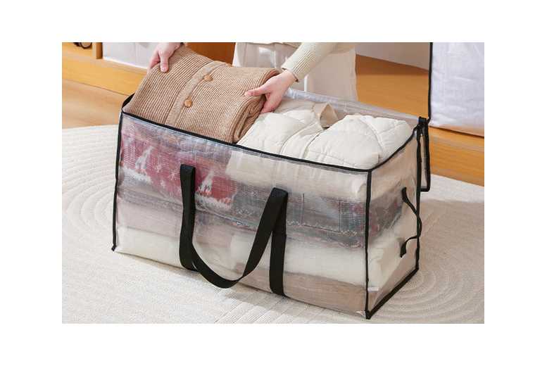 2Pcs Oversized Clear Storage Bags – Extra Large, Foldable, Multipurpose Organiser for Christmas Decorations & Home Storage | Wowcher