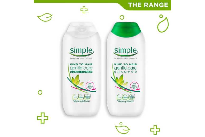 Simple Gentle Care Shampoo or Conditioner 200ml, 3 Pack – Vitamin B5, Chamomile, Calendula – For Sensitive Scalps & Everyday Use | Wowcher