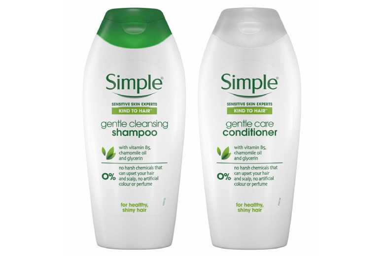 Simple Gentle Care Shampoo & Conditioner with Chamomile & Geranium Oil, 400ml x 3 – For Sensitive Scalps & Daily Nourishment | Wowcher