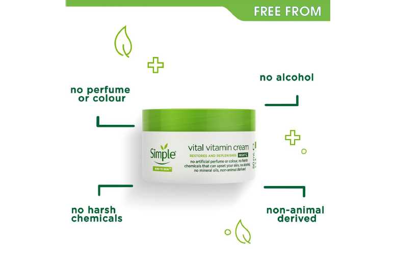 Simple Vital Vitamin Face Cream Bundle – Hydrating Day Cream SPF15 & Night Cream for Sensitive Skin, 50ml | Wowcher